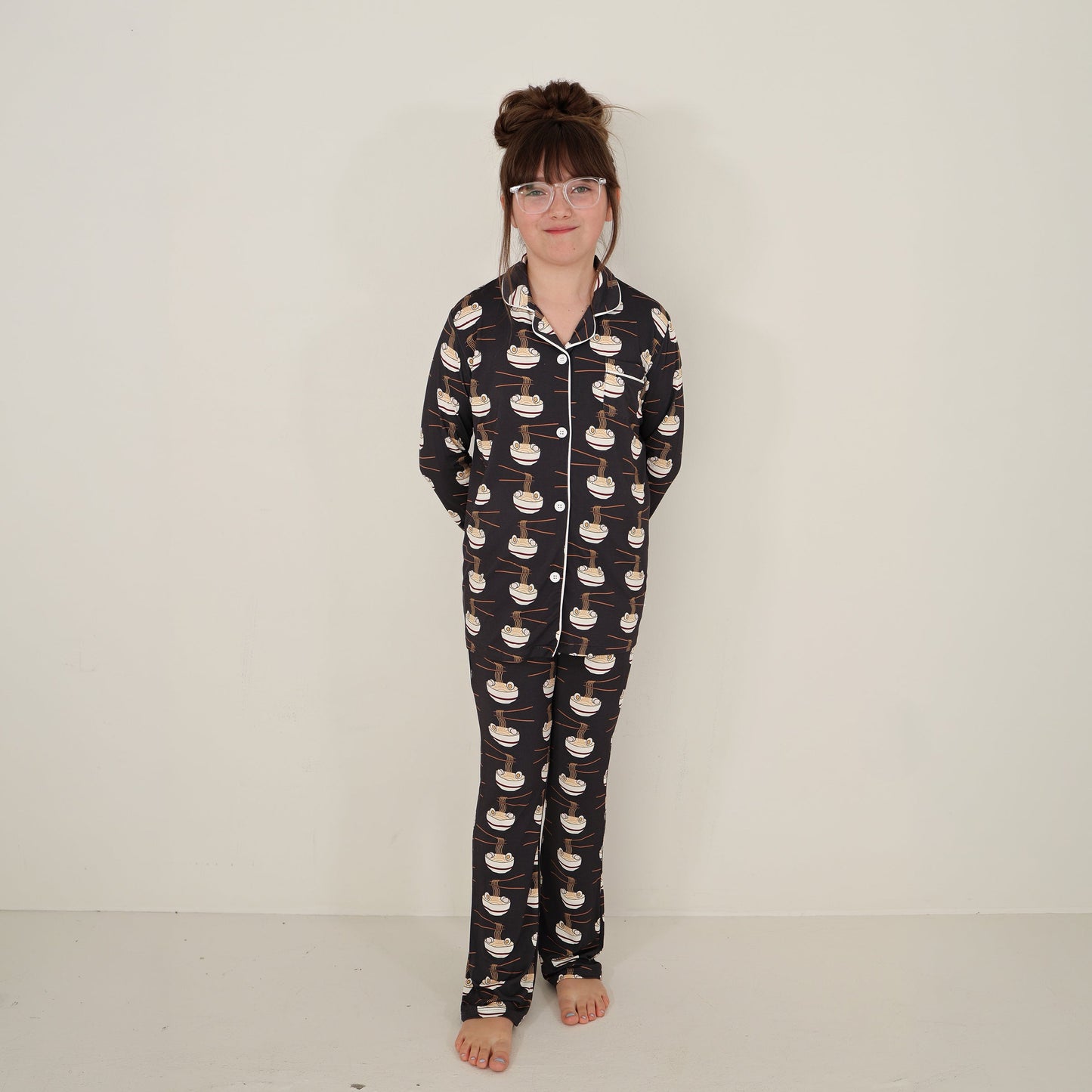 Girl's Bamboo Button Up Lounge Set | Ramen