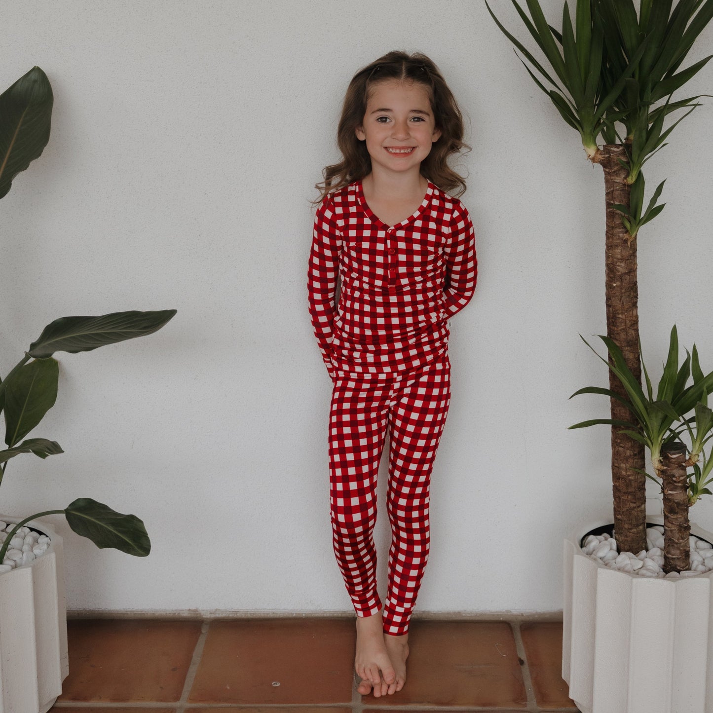 Bamboo Two Piece Pajamas | Scarlet Gingham