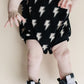 Short Sleeve Bubble Romper | Black Bolts