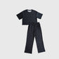 Women's Boxy Tee Lounge Set | Smiley Ribbed