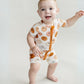 Smiley Bamboo Short Romper | Copper