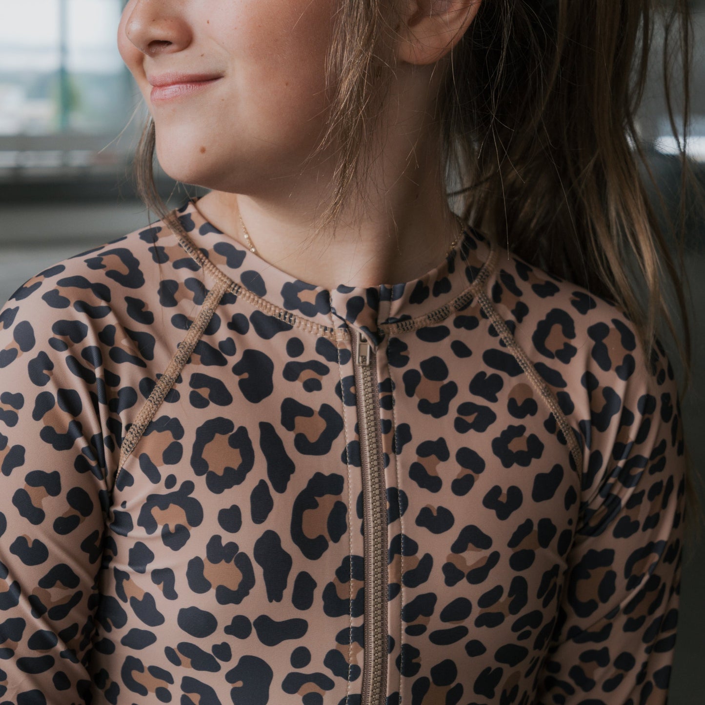 *PRE-ORDER* Girl's Long Sleeve Swimsuit | Leopard