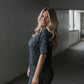 Women's Boxy Tee Lounge Set | Smiley Ribbed