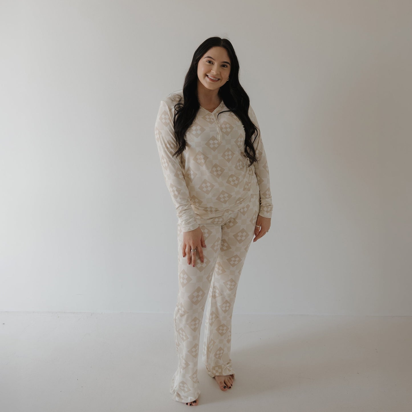 Women's Long Sleeve Bamboo Pajama | Cottage Quilt