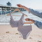 Women's Two Piece Swimsuit | Olive Stripe