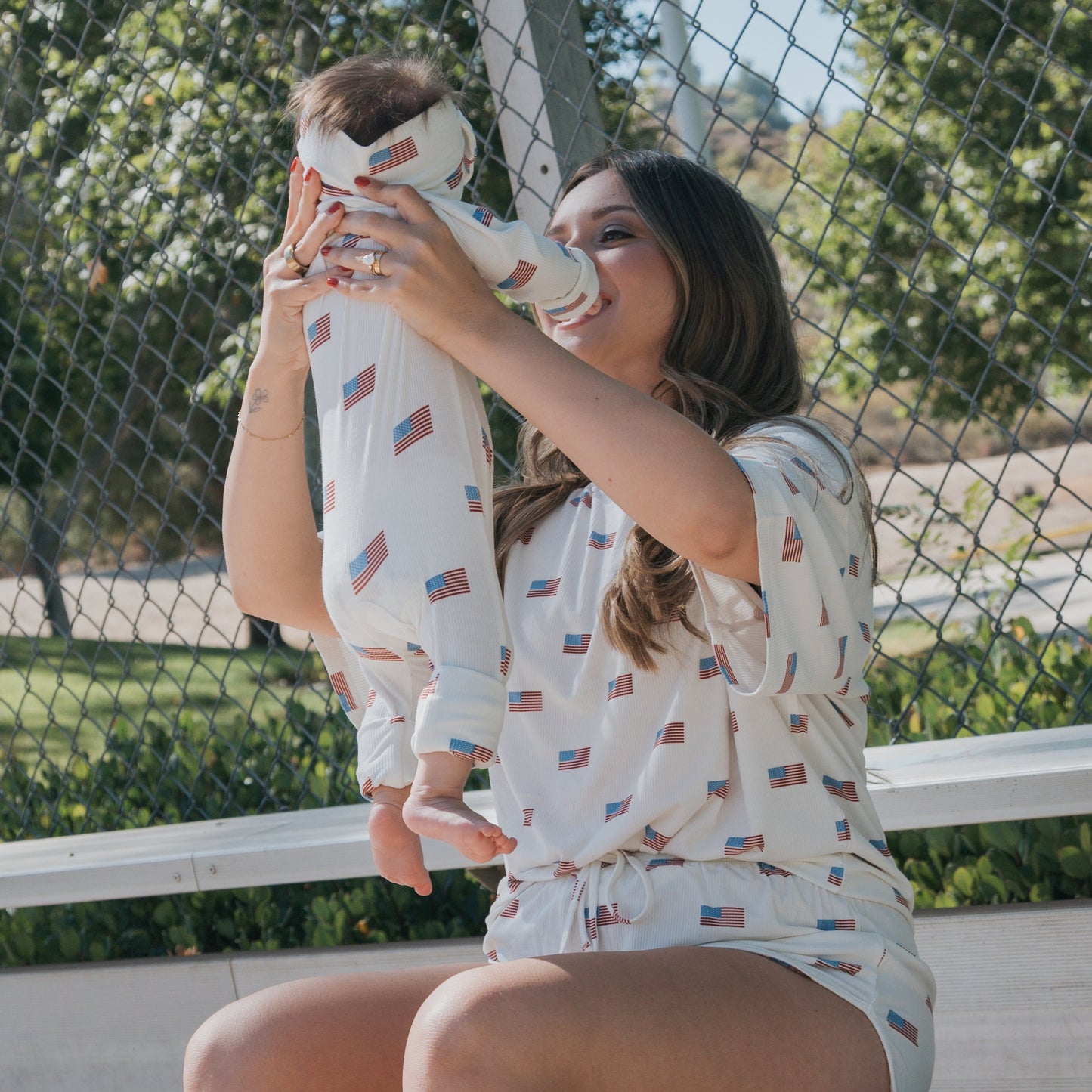 Women's Bamboo Short Set | Americana Ribbed