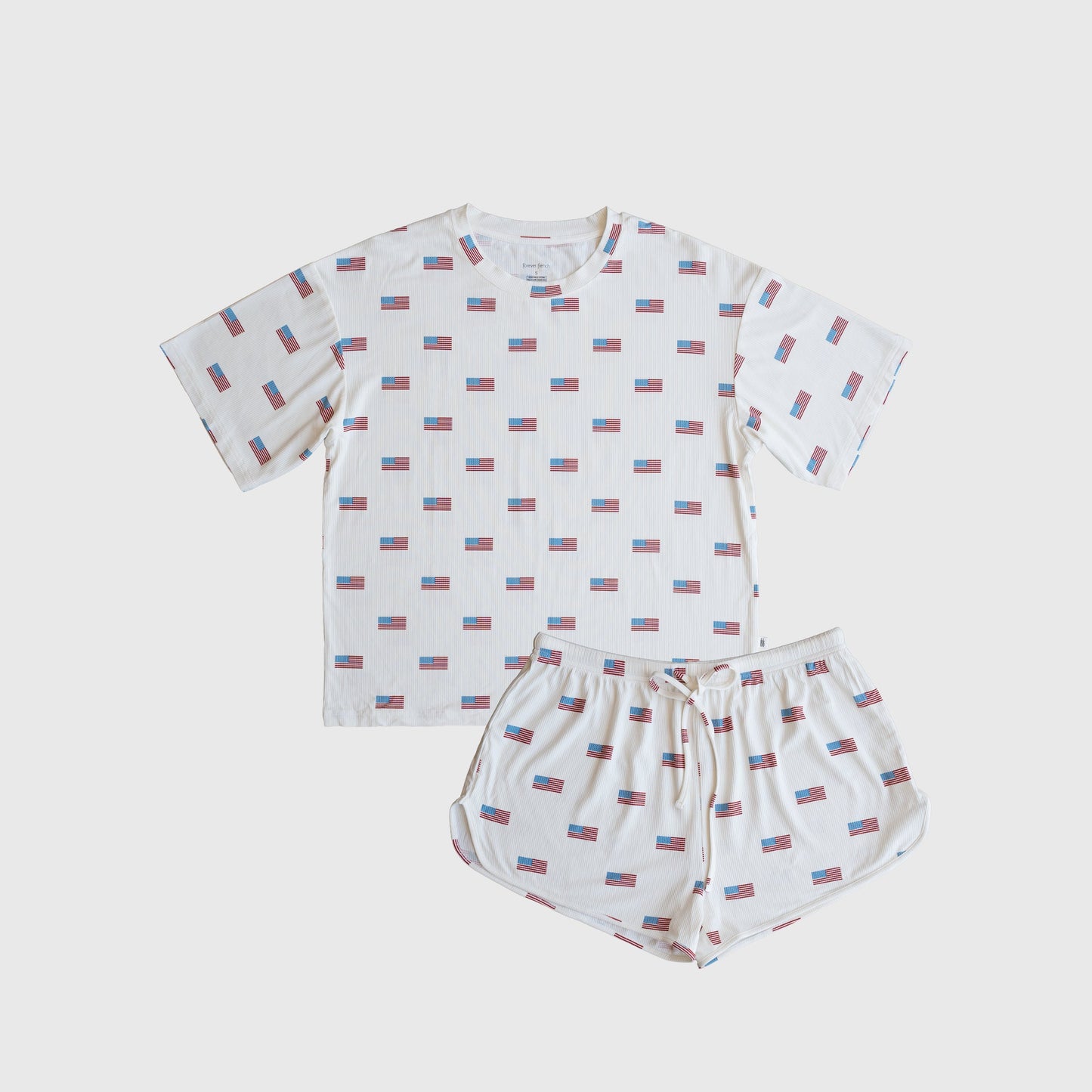 Women's Bamboo Short Set | Americana Ribbed