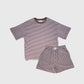 Women's Terry Short Set | Cola Stripe