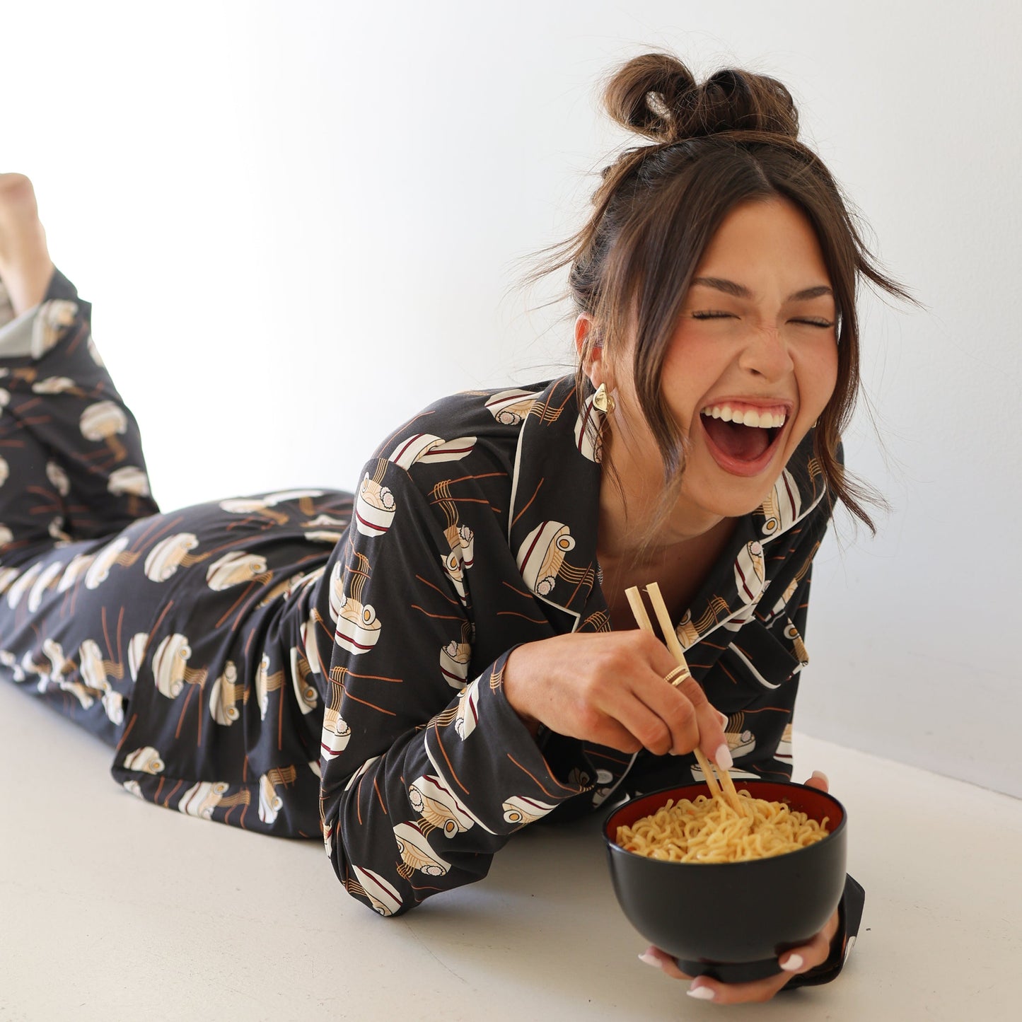Women's Bamboo Button Up Lounge Set | Ramen