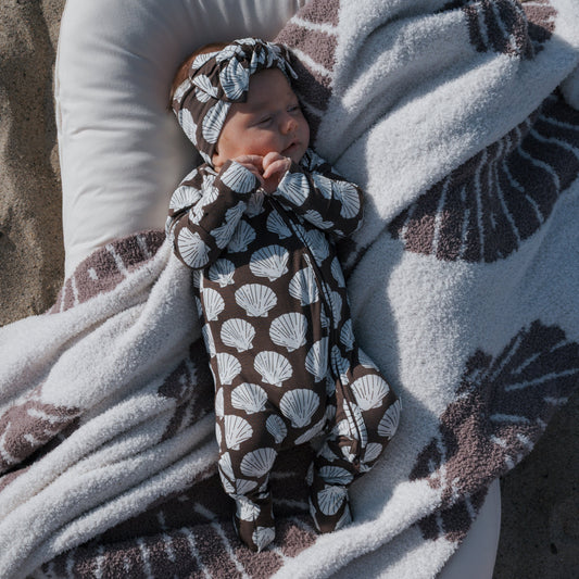 Bamboo Zip Pajamas | Seashells