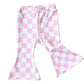 Pink Checkered Flare Pants